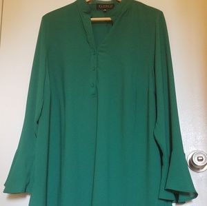 Emerald green bell sleeve Eloquii blouse